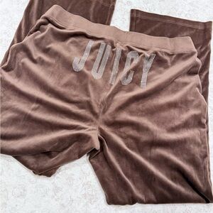 Juicy Couture Brown Velour Lounge Pants with Logo Tag